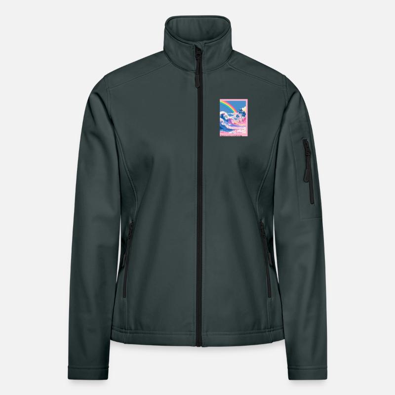 Rainbow Beach Rétro Wave Veste en tissu softshell Femme