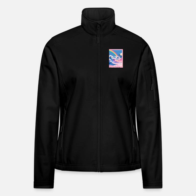 Regenbogenstrand Retro Welle Frauen Softshelljacke