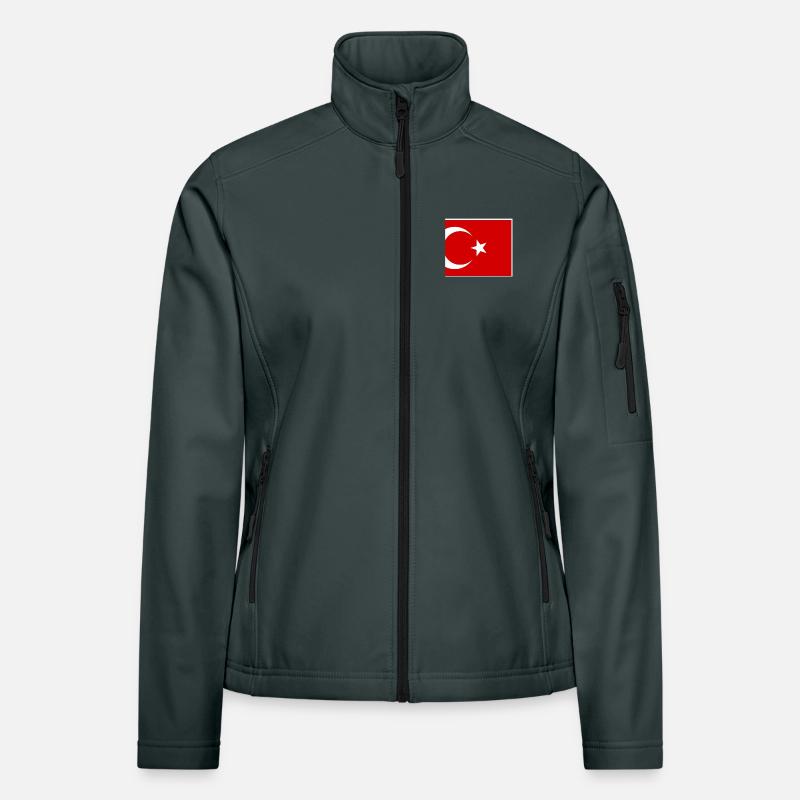 Drapeau turc : design élégant du symbole Veste en tissu softshell Femme