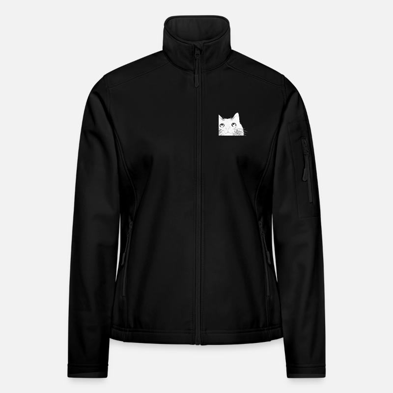 Chat voyeur avec des moustaches Veste en tissu softshell Femme
