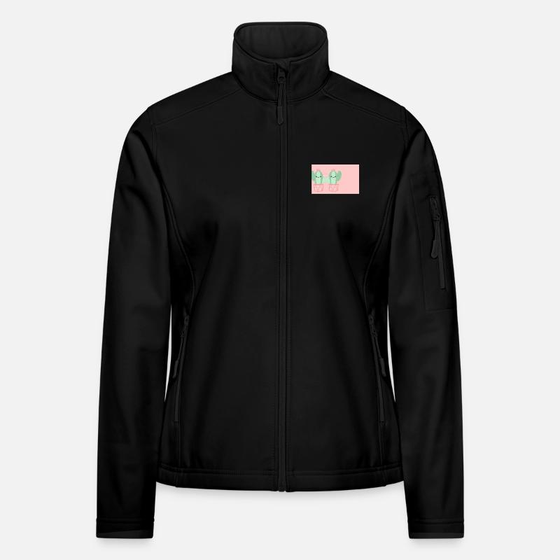 Kaktus Herzfreunde - Frauen Softshelljacke - Schwarz