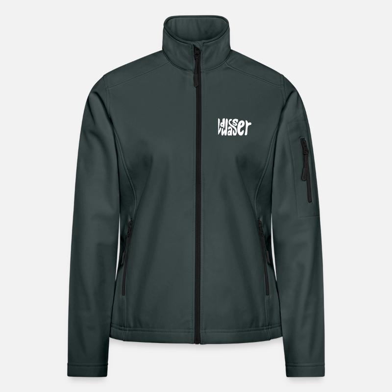 Lettrage en eaux vives Veste en tissu softshell Femme