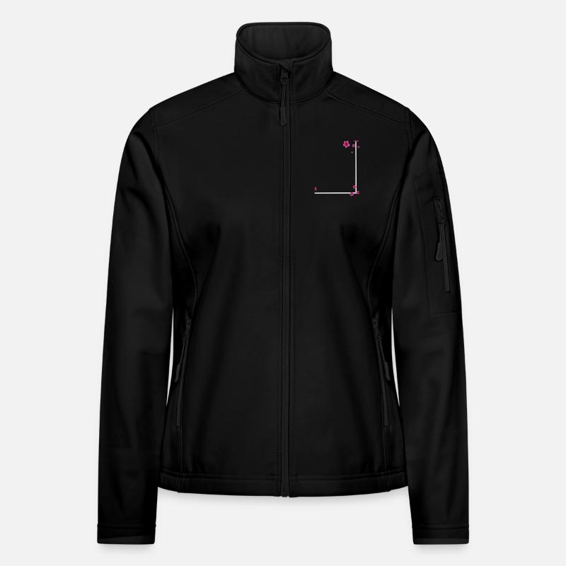 Fleurs carrées Rose Veste en tissu softshell Femme