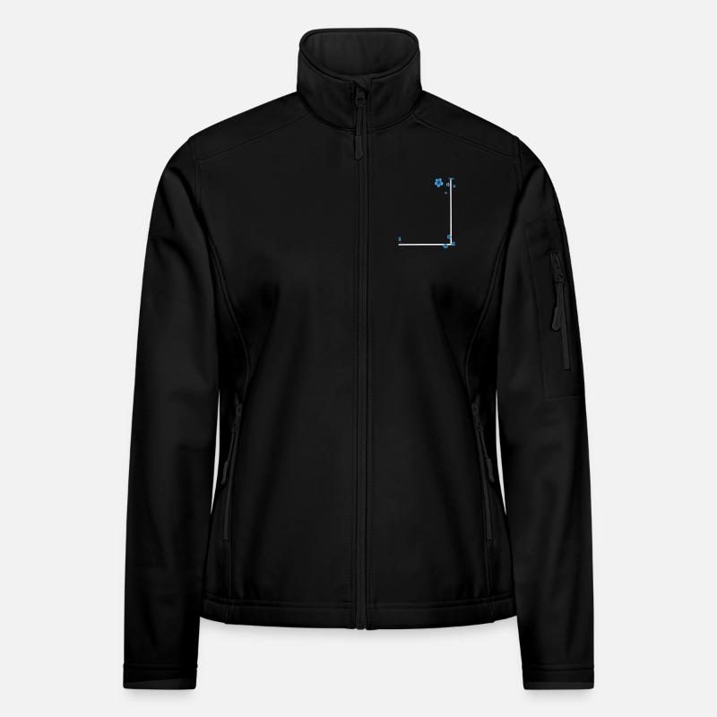 Fleurs carrées bleu Veste en tissu softshell Femme