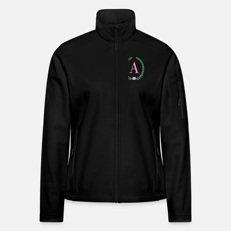 Buchstabe A-Monogramm Frauen Softshelljacke