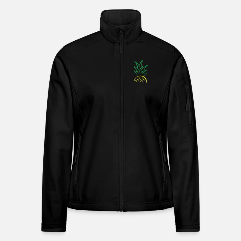 Pineapple Sketch – Fresh Fruit Graphic Women's Softshell Jacket