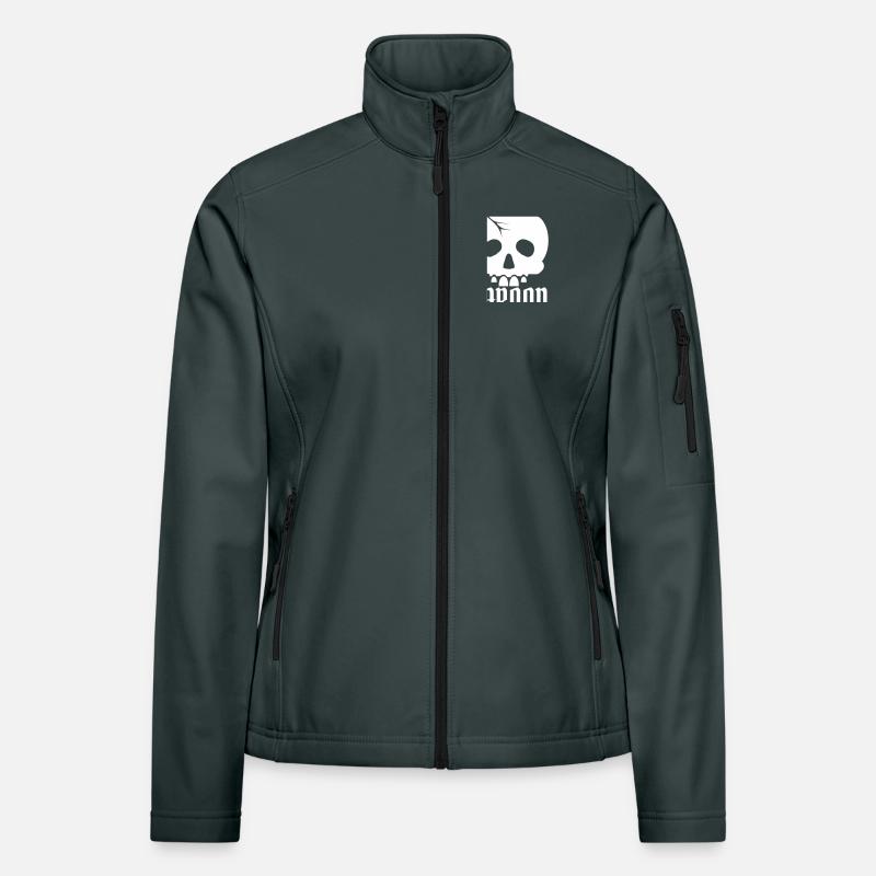 Crâne de Taroon et lettrage blanc Veste en tissu softshell Femme