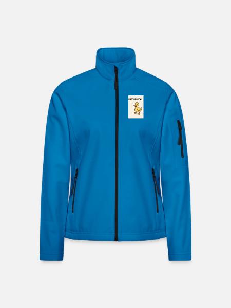 What the Duck – Verspielte Ente - Frauen Softshelljacke - Schwarz - Vorne