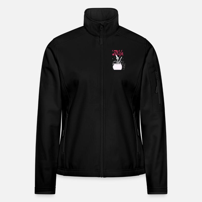Sorcière salée Hexenkessel Chaudron Skelett Squelette Veste en tissu softshell Femme