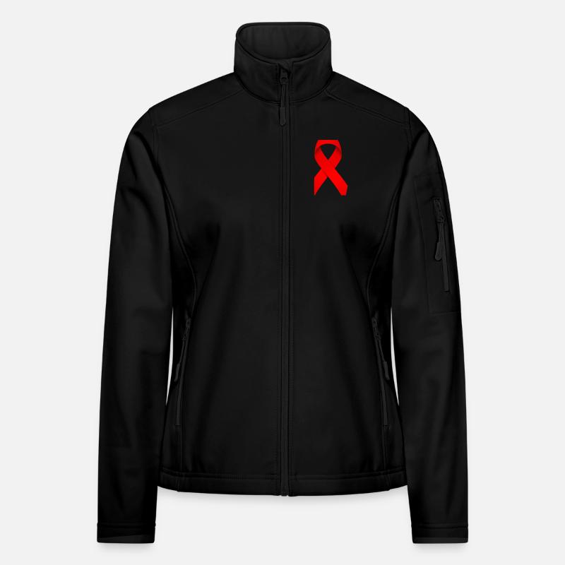 Thème de la sensibilisation au Ruban Rouge Veste en tissu softshell Femme
