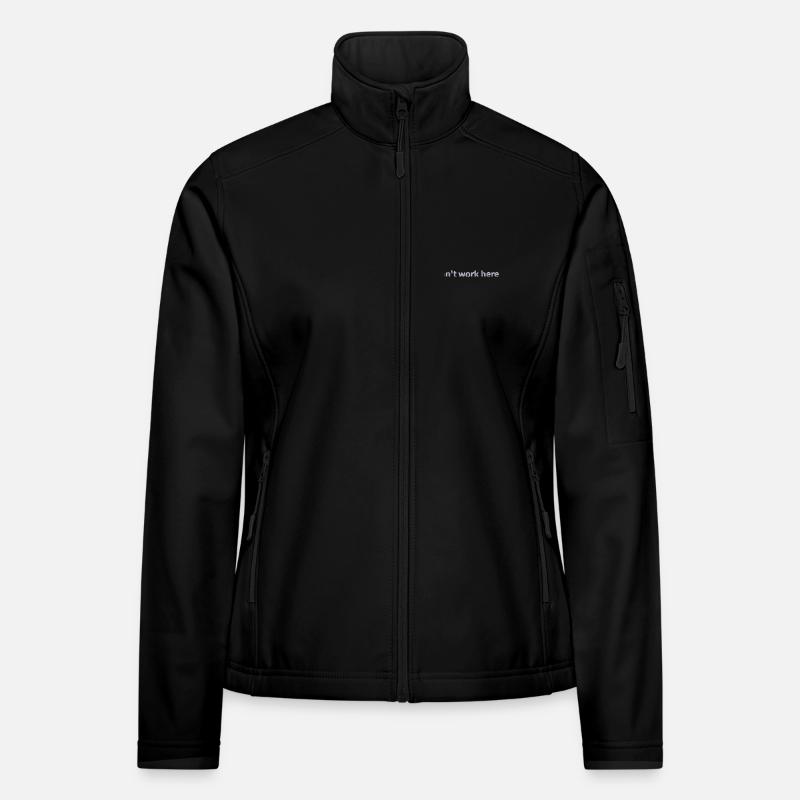 Statement "I don't work here" bestickt - Frauen Softshelljacke - Schwarz