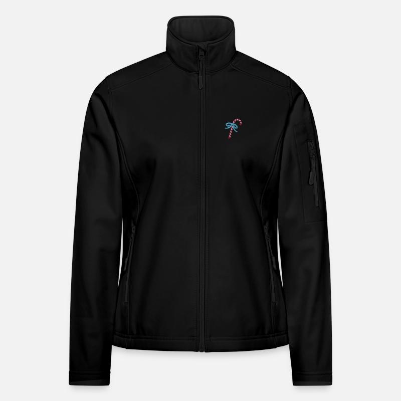 Christmas sweets embroidered - Women's Softshell Jacket - black
