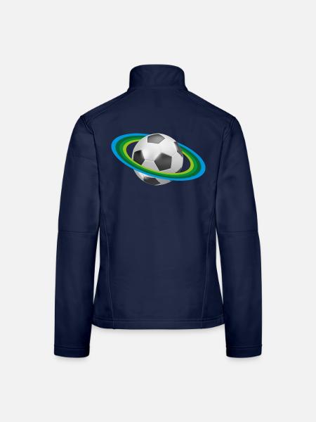 Fußball, Planet Soccer - Frauen Softshelljacke - Navy - Hinten