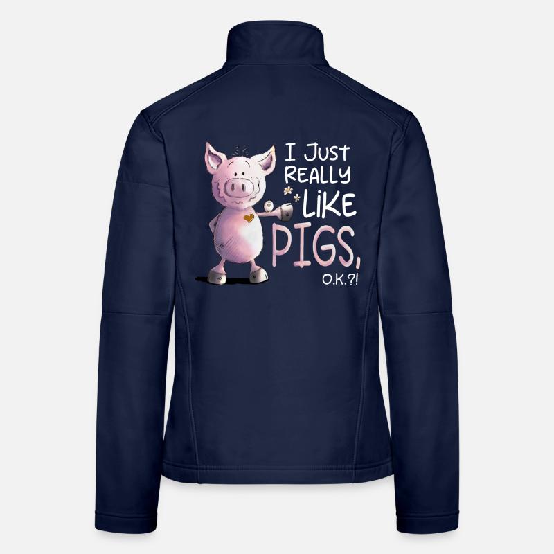 J’aime vraiment les cochons cochon Veste en tissu softshell Femme