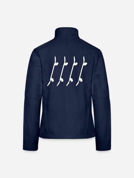 Croquis de planches à roulettes - Veste en tissu softshell Femme - bleu marine - Dos