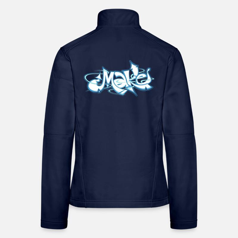 Blue word make graffiti - Women's Softshell Jacket - navy