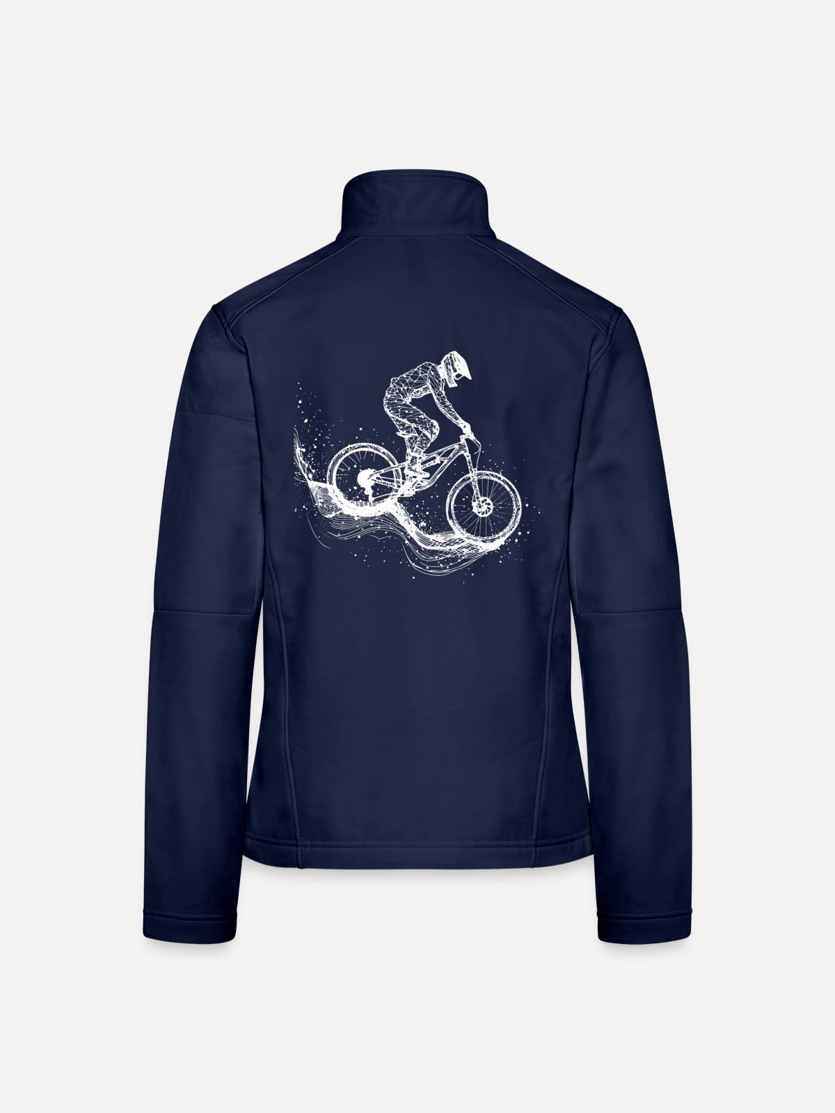 Mountain Biking Drawing - Women's Softshell Jacket - navy - Back