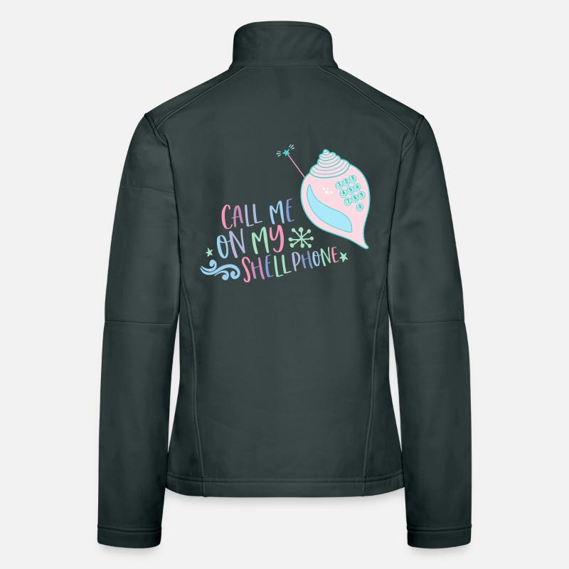 Call me on my Shellphone Mermaid 80s retro Women's Softshell Jacket