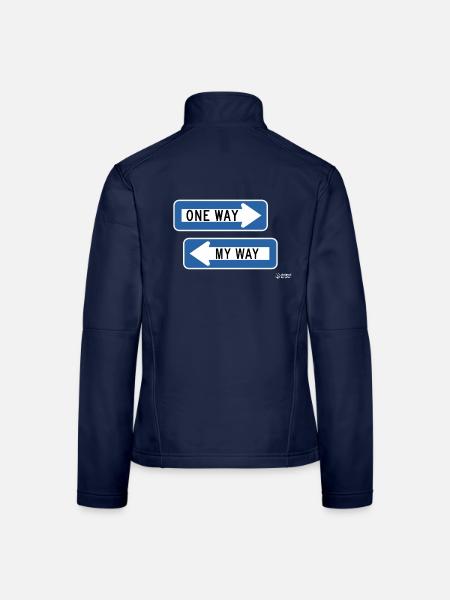 Einweg- vs. Meinweg-Zeichenduo - Frauen Softshelljacke - Navy