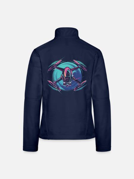 Neon Drohne  - Frauen Softshelljacke - Navy