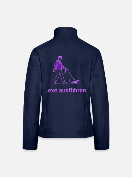 .exe ausführen ADMIN Lila - Frauen Softshelljacke - Navy - Hinten