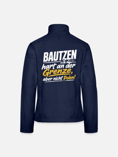 Bautzen Hart An Der Grenze Nicht Polen - Frauen Softshelljacke - Navy - Hinten