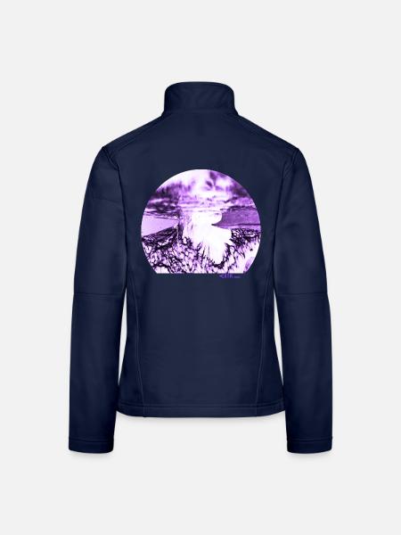 Lila Tattoo - Frauen Softshelljacke - Navy - Hinten