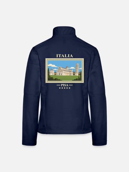 Italien Pisa Vintage Reisemarke - Frauen Softshelljacke - Navy - Hinten