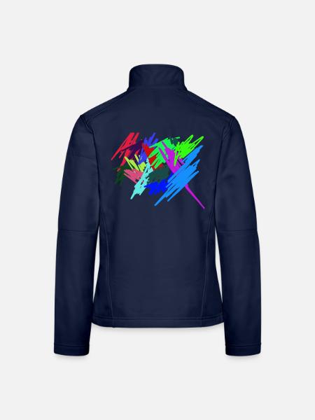 Farben - Frauen Softshelljacke - Navy - Hinten