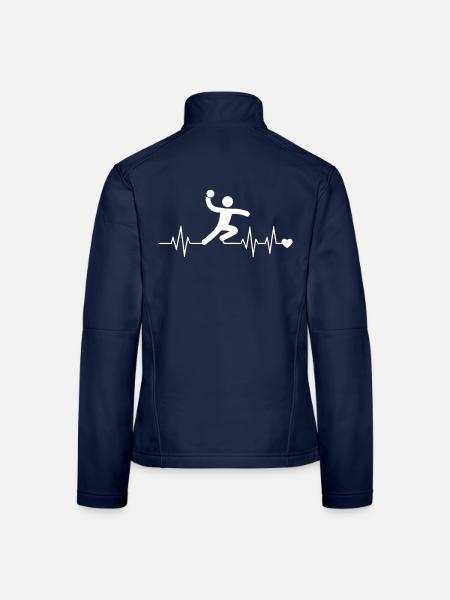 Herzlinie Handballer – Geschenk für Spieler - Frauen Softshelljacke - Navy - Hinten