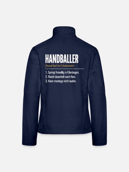 Handballer Definition – Lustiges Herren Shirt - Frauen Softshelljacke - Navy - Hinten