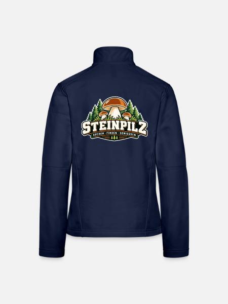 Steinpilz Waldpfad Design - Frauen Softshelljacke - Navy - Hinten