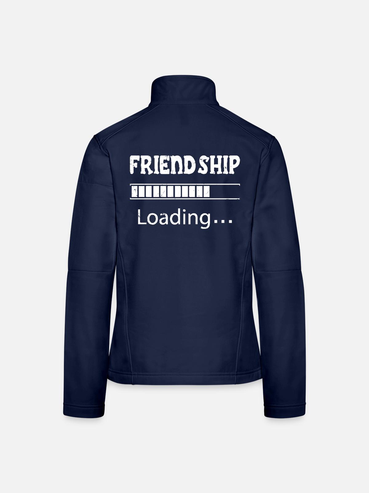 Freundschaft lädt - Frauen Softshelljacke - Navy - Hinten