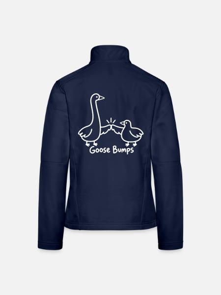 Linienzeichnung Gänseling Lustige Gänsehaut - Frauen Softshelljacke - Navy - Hinten