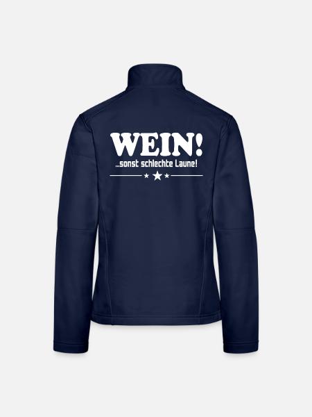 Wein trinken Schlechte Laune Alkohol Saufen Party - Frauen Softshelljacke - Navy - Hinten