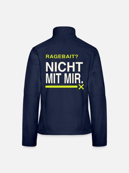 Ragebait? Nicht mit mir. Jugendwort 2026 Spruch - Frauen Softshelljacke - Navy - Hinten