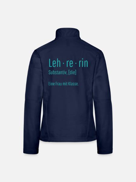 Lehrerin Substantiv Definition Schule Geschenk - Frauen Softshelljacke - Navy - Hinten