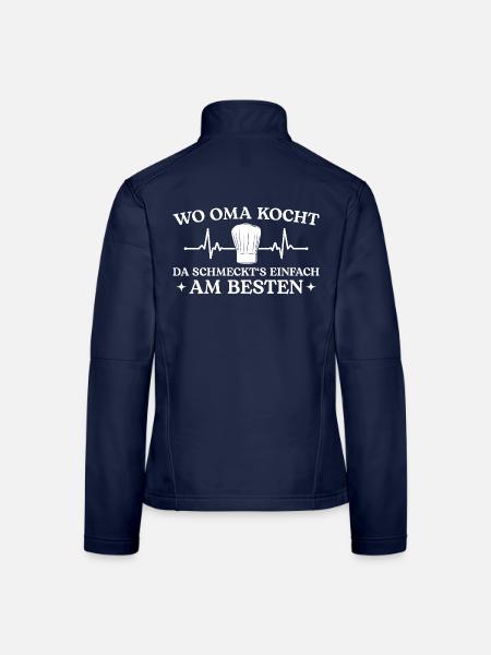 Wo Oma kocht schmeckt's am besten Köchin - Frauen Softshelljacke - Navy - Hinten
