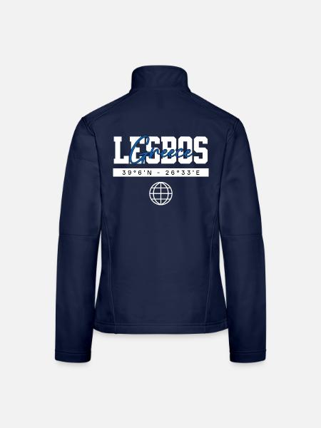 Lesbos Griechenland Koordinaten Reise Souvenir - Frauen Softshelljacke - Navy - Hinten