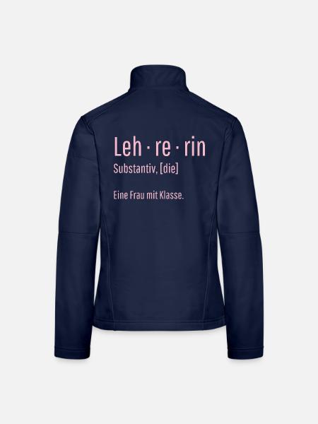 Lehrerin Substantiv Definition Schule Geschenk - Frauen Softshelljacke - Navy - Hinten