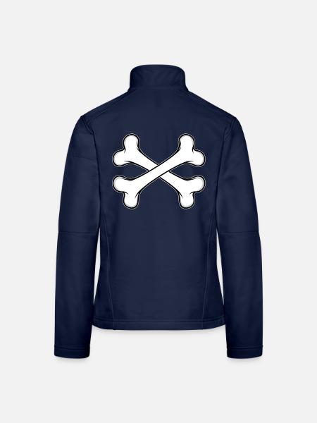 Hundeknochen gekreuzt - Frauen Softshelljacke - Navy - Hinten