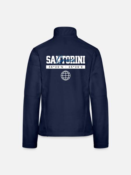 Santorini Griechenland Koordinaten Reise Souvenir - Frauen Softshelljacke - Navy - Hinten