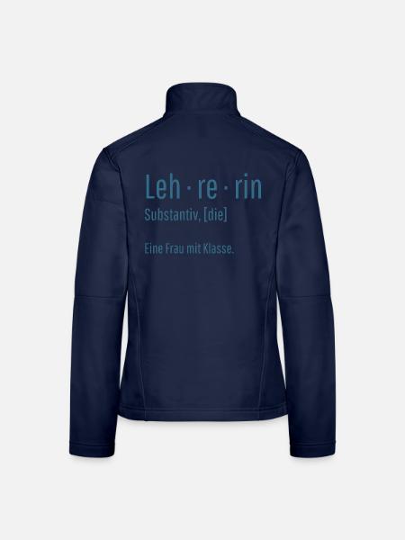 Lehrerin Substantiv Definition Schule Geschenk - Frauen Softshelljacke - Navy - Hinten