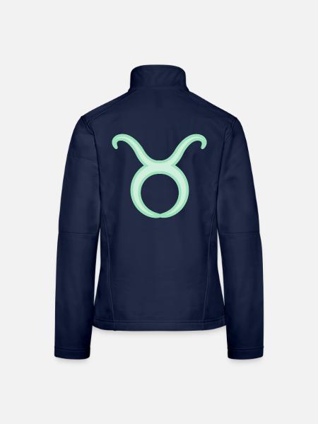 Tierkreiszeichen Stier Pastel Grün - Frauen Softshelljacke - Navy - Hinten
