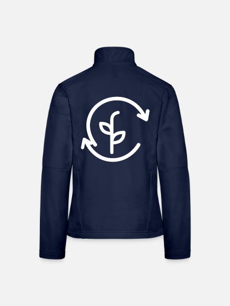 Sprout Circle Wachstumsemblem - Frauen Softshelljacke - Navy - Hinten