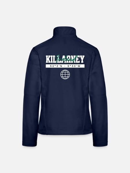 Killarney Irland Koordinaten Reise Souvenir - Frauen Softshelljacke - Navy - Hinten