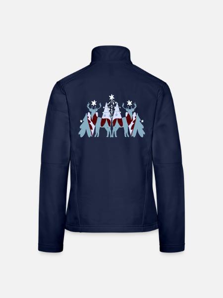 WEIHNACHTSHIRSCHE - Frauen Softshelljacke - Navy - Hinten