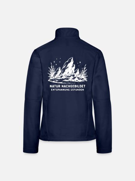 Naturausbruch und Ruhe - Frauen Softshelljacke - Navy - Hinten