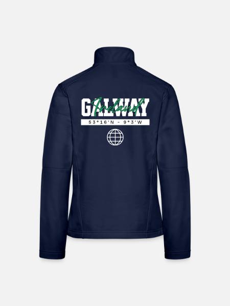 Galway Irland Koordinaten Reise Souvenir - Frauen Softshelljacke - Navy - Hinten