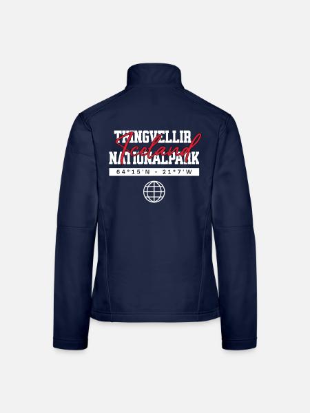 Þingvellir Nationalpark Island Koordinaten Souveni - Frauen Softshelljacke - Navy